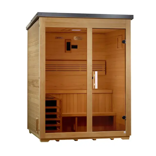[GDI-8003-01] Arlberg Flat Roof Traditional Steam Sauna (3-Person Outdoor Model)    